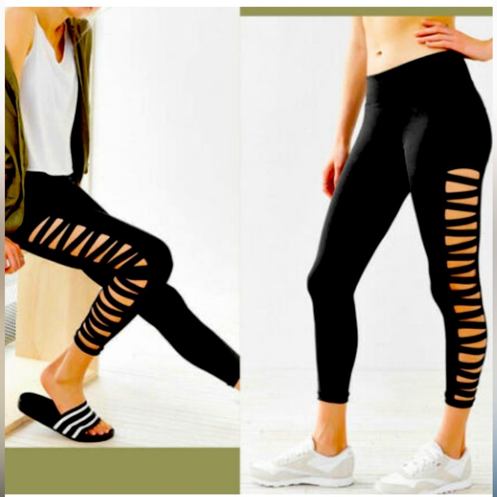Urban Outfitters Black Cutout Leggings - Picture 2 of 5